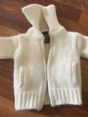 Theory wool cashmere baby sweater zip up 0-6